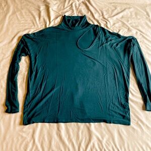 Long sleeve Express turtleneck tee, super soft, lightweight,flow-y emerald green